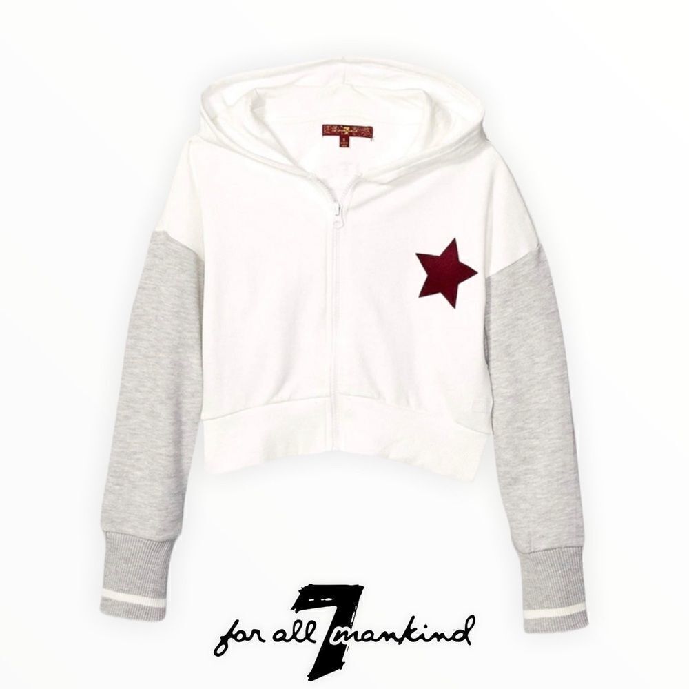 7 FOR ALL MANKIND| White | Girls' Star Los Angeles Hoodie